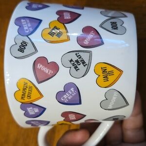Halloween Candy Heart Patterned Mug